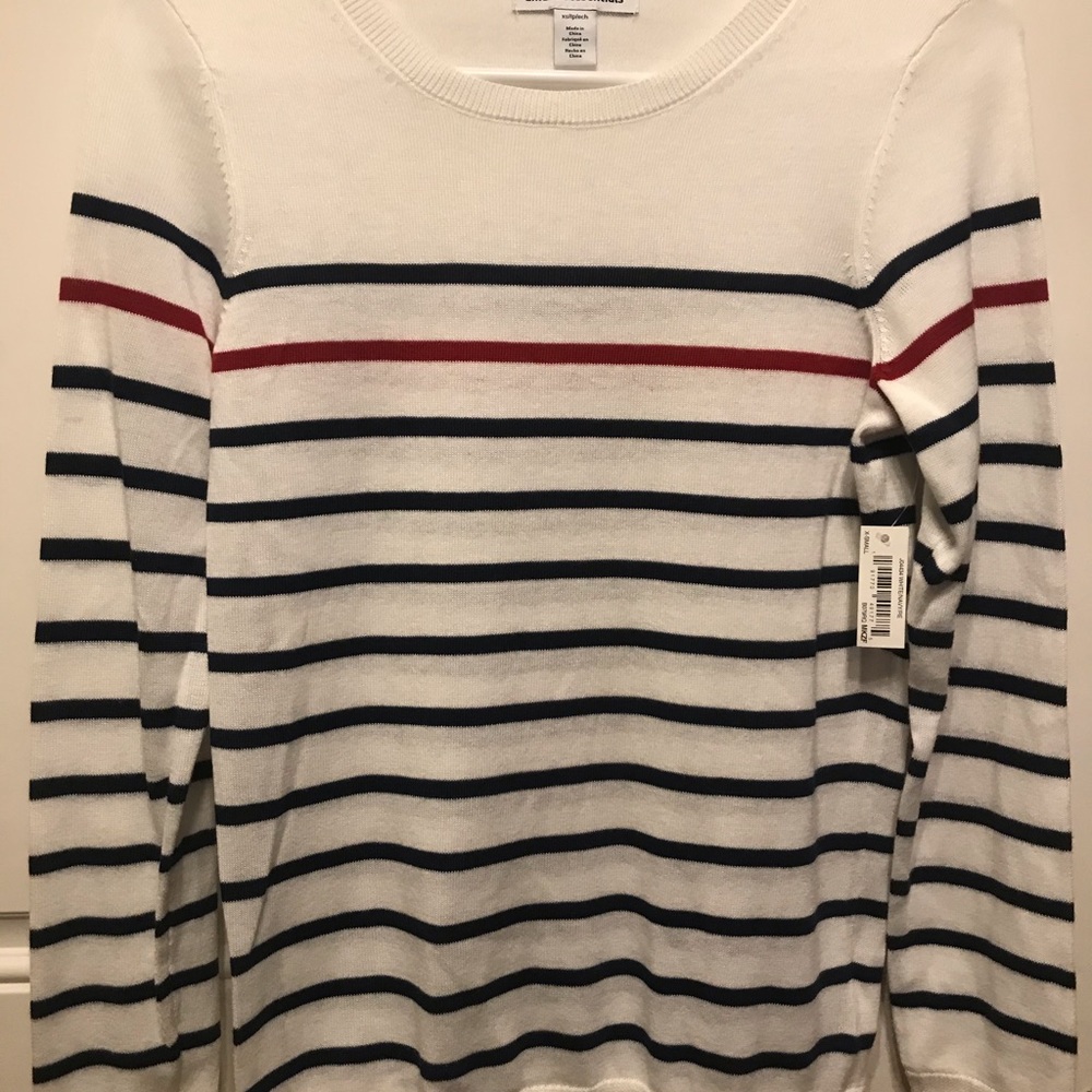 Lightweight striped crewneck sweater-size XS